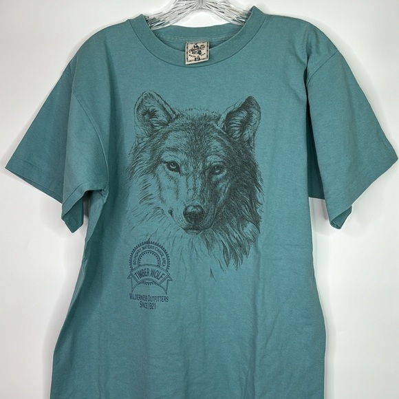 Vintage BWCA Boundary Waters Wolf Tshirt Medium Single Stitch 90s - Picture 2 of 10